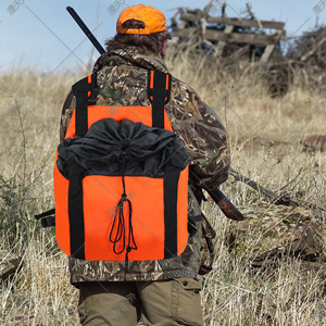 Bolsa tipo chaleco para caza al aire libre, mochila impermeable de tela Oxford de gran capacidad 2 en 1 para deportes al aire libre, Color naranja Unisex - Product Image 3