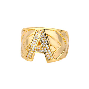 Nhẫn chữ nổi mạ vàng 18K Resoul New Fashion dành cho nữ nam, nhẫn chữ cái viết tắt, có thể điều chỉnh, kiểu dáng chữ C mở - Product Image 5