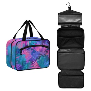 Flowers Patterns Zipper Portable <b>Large</b> Capacity Travel Hanging Organizer Water-resistant Makeup <b>Cosmetic</b> <b>Bag</b> for Adult - Product Image 2