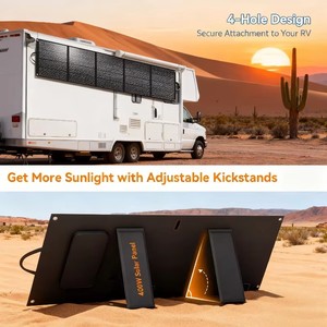 Panel Solar Plegable Negro de Alta Eficiencia de 400W, Cargador Solar Portátil para Viajes en RV, Aventuras al Aire Libre y Energía de Respaldo de Emergencia - Product Image 4