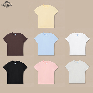 Camiseta Corta <span class=keywords><strong>de</strong></span> Alta Calidad <span class=keywords><strong>para</strong></span> <span class=keywords><strong>Mujer</strong></span>, Color Sólido, Personalizable, 260g, Corte Ajustado, con Logotipo Personalizado - Product Image 2