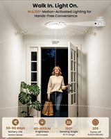 Lámpara de Techo LED Recargable con Sensor de Movimiento, Control Remoto, Batería de 8000mAh, Clasificación IP33, 3 Colores Atenuables, Magnética, Inalámbrica, para Armario