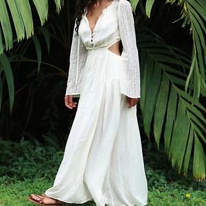 Nuevo Vestido Largo de Verano para Mujer 2025, Vestido de Manga Larga con Encaje para Vacaciones - Product Image 2