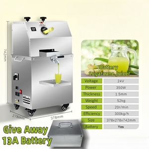 Espremedor de Cana de Açúcar Elétrico em Aço Inoxidável com Alto Rendimento de Suco, Motor 220V 1100W - Product Image 2