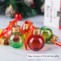 Boules de Noël suspendues en plastique transparent pour bouteilles de spiritueux, décorations pour arbre de Noël