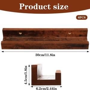 Wooden <b>Vinyl</b> Record Display Rack <b>Wall</b> Mounted Solid Wood Retro CD Storage Organizer Book Magazine Holder - Product Image 3