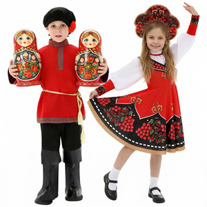 Costume national russe, vêtements traditionnels russes pour enfants, robe de fête pour filles, tenue de <span class=keywords><strong>princesse</strong></span> pour anniversaire - Product Image 2