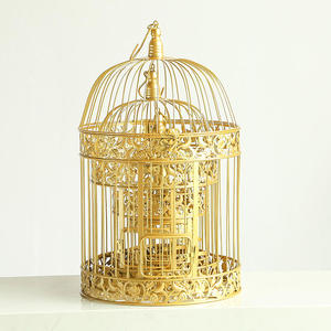 Cage à oiseaux décorative dorée, ornements, en fer, pour mariage, modèle de photographie, maison souple, décoration - Product Image 6