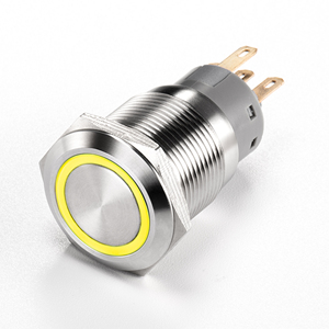 สวิตช์กดปุ่มสแตนเลสอะลูมิเนียมขนาด 19 มม. มาตรฐาน IP65 10A สีดำ ขาว แดง เขียว หัวปุ่มทรงกลม ทรงเหลี่ยม - Product Image 5