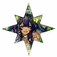 Support en acrylique écologique en forme d'étoile, motif cristal taillé, thème floral, fille de dessin animé Kawaii aux cheveux violets, ornement de bureau, décoration mignonne, cadeau