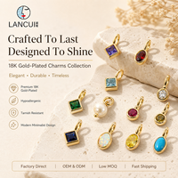 Breloque en acier inoxydable avec zircon taille princesse, formes variées, douze pierres, bijoux de naissance personnalisés, OEM
