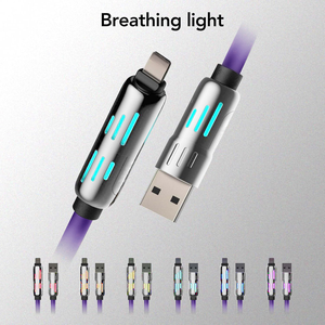 Câble de charge rapide pour téléphone portable 4-en-1 avec écran LED super rapide, USB, silicone souple, charge rapide 240W - Product Image 2