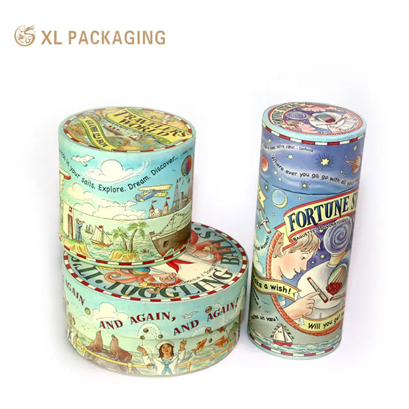 Tea Food Tube Packaging Luxury Paper Tube Box Wholesale Cardboard Cylinder Elegant Pattern Customized Logo Tube Paper Cylinder