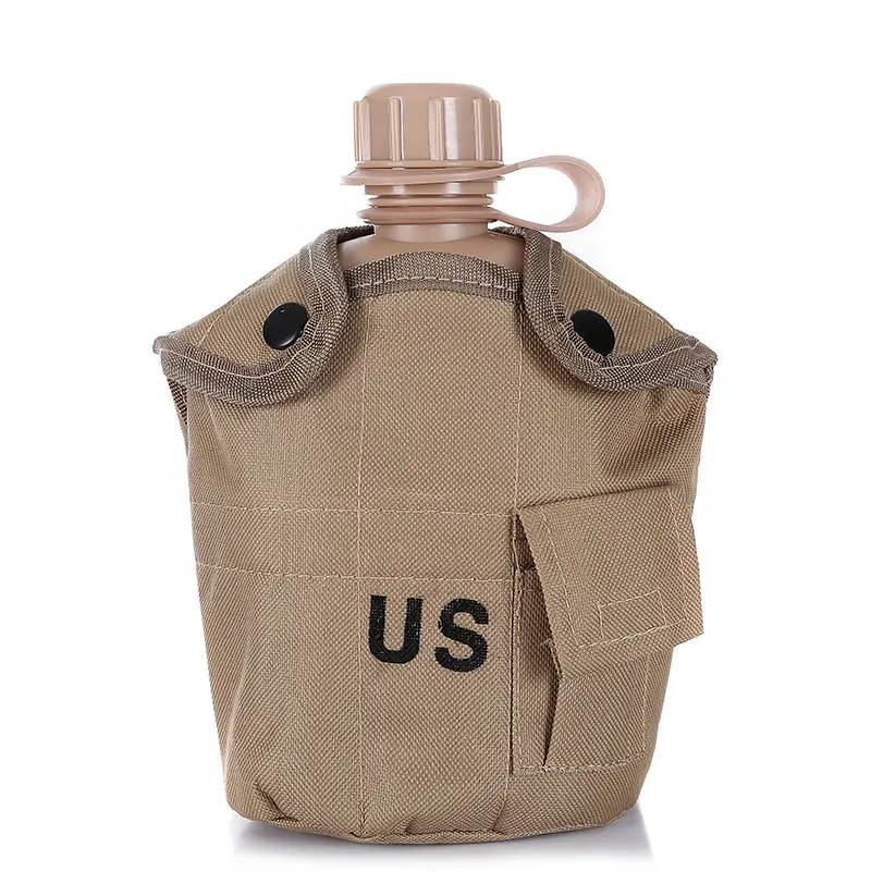 Tactical Kettle with Aluminum Lunch Box Outdoor Camping Survival Molle Water Bottle With Cover Canteen Cup