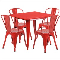 Ensemble Table et Chaises de Restaurant Industriel Commercial en Métal Noir