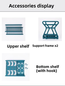 Étagère de rangement multifonctionnelle pour <span class=keywords><strong>cuisine</strong></span>, égouttoir à bols, support à baguettes, support à assiettes et couteaux, égouttoir à bols pour le rangement - Product Image 4