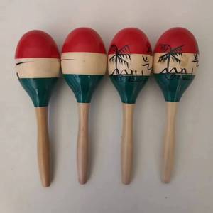 Une paire d'instrument de musique Orff en bois cocotier <span class=keywords><strong>Maracas</strong></span> jouets d'éducation précoce pour enfants <span class=keywords><strong>Maracas</strong></span> accompagnement <span class=keywords><strong>Maracas</strong></span> hochets - Product Image 4