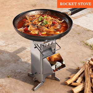 <span class=keywords><strong>Estufa</strong></span> de Leña Portátil Plegable de Acero Inoxidable para Acampar y Hacer Barbacoa al Aire Libre - Product Image 2