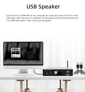 Amplificateur stéréo domestique 3 canaux en aluminium HiFi CL-600B <span class=keywords><strong>PRO</strong></span> |   DAC/DSP avec WiFi <span class=keywords><strong>6</strong></span> et microphone sans fil UHF pour diffusion en direct de karaoké - Product Image 6