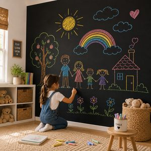 Customized Removable Reusable 45*100cm No Glue Residue Flexible <b>Black</b> Chalkboard for Home School Office and More - Product Image 6