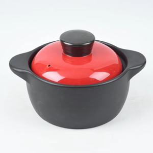 Olla de Cerámica Negra Resistente al Calor con <span class=keywords><strong>Tapa</strong></span> - Cacerola Duradera <span class=keywords><strong>para</strong></span> Estofados/Sopas (Uso Doméstico y Comercial) - Product Image 5
