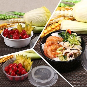 Negro Microvable <span class=keywords><strong>comida</strong></span> rápida caja de ensalada recipiente desechable contenedor de alimentos <span class=keywords><strong>para</strong></span> <span class=keywords><strong>llevar</strong></span> con tapas - Product Image 6