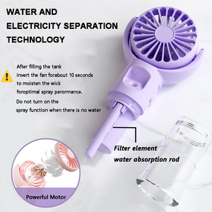 Ventilateur portable humidificateur, petit ventilateur de poche pour l'extérieur, élimination de la chaleur estivale, mini ventilateur pulvérisateur rechargeable - Product Image 2