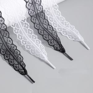 Lacets plats en polyester blancs en dentelle de soie pour chaussures de ballet et d'entraînement pour filles, accessoires mignons DIY, style sport décontracté - Product Image 1