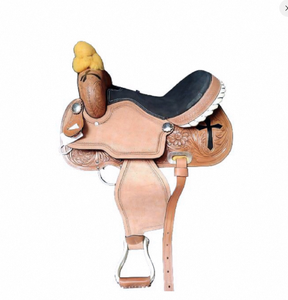 Silla de Montar Western de Cuero Premium con Diseños Intrincados Tallados a Mano, Estilo Vaquero Clásico y Acabados Artesanales Detallados - Product Image 1