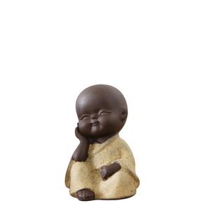 Cerámica de porcelana de 3x4,3 cm, artesanía de cerámica, 4 piezas, estatuas tradicionales bonitas de <span class=keywords><strong>Buda</strong></span> pequeño monje para decoración pequeña, <span class=keywords><strong>maceta</strong></span> para plantas - Product Image 4