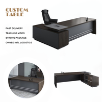 Scrivania Direzionale Moderna e Semplice, Arredamento Commerciale di Lusso, Design per Sala Riunioni, Tavolo a L per Manager Aziendale, Scrivania Esecutiva per CEO