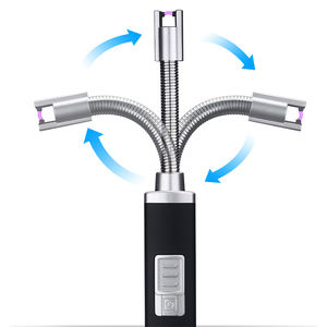 High Quality Wholesale Flameless Long Gas Stove 360-degree Rechargeable <b>Candle</b> Arc USB Lighter for Cigarettes Windproof Safety - Product Image 2