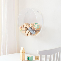 Boîte murale décorative ronde en acrylique, organisateur mural en lucite, vitrine pour jouets, bonbons