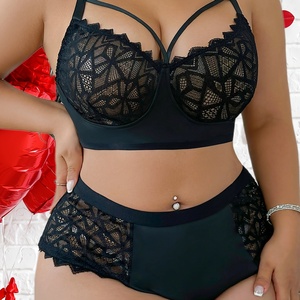 Ventes en gros de lingerie sexy pour femmes grandes tailles, ensembles de lingerie de haute qualité, en maille transparente, dentelle, soutien-gorge, tenues - Product Image 1