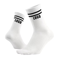Chaussettes de course et de cyclisme mi-mollet personnalisées, avec revers rayé, maille respirante, pour hommes, idéales pour les sports de plein air