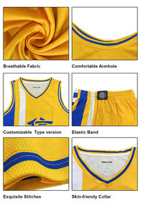 Jersey Basket Kustom Kaos Olahraga Gambar Pakaian Cepat Kering Retro Bernapas Ukuran Besar Jersey Basket - Product Image 4