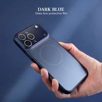 Funda JOYPORODO B384 con Ventana Grande de Cristal para iPhone 15 Pro Max, Cubierta Magnética de Metal Esmerilado AG para Celular iPhone 13, 14, 15, 16, 17