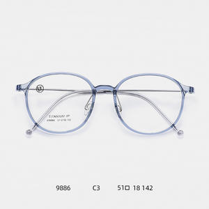 Monture de lunettes ronde Danyang TR90 M9886 pour femmes avec myopie, titane IP, taille moyenne - Product Image 2