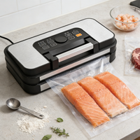 Machine de mise sous vide entièrement automatique à double fil chauffant avec fonction d'inflation d'air pour usage domestique et commercial