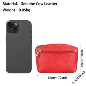AndoBag Genuine Leather Coin Purse Minimalist Short <b>Wallet</b> for Women's Girls Mini Storage Bag with Keychain Bags1678 - Product Image 4