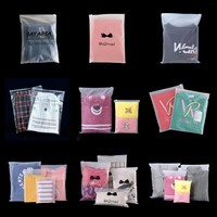 Sacs en plastique PE givrés imprimés par gravure avec logo personnalisé, résistants à l'humidité, avec fermeture éclair, pour le stockage de vêtements et de chaussures, recyclables