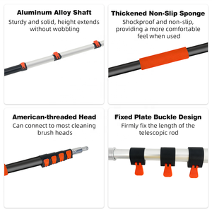 Kit d'équipement de nettoyage automobile : Perche télescopique de 3,6 m pour brosse à eau, outils de detailing <span class=keywords><strong>auto</strong></span>, brosse pour jantes, brosse pour aérations intérieures, tampon de cirage - Product Image 5