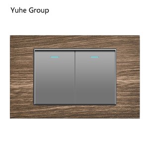 Panel de aluminio cepillado estándar americano 118, interruptor de pared de 5 y 6 módulos, de 2 y 3 vías, con toma de corriente. - Product Image 2