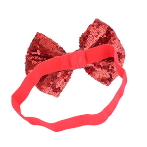 Custom <strong>Baby</strong> Girls Glitter Sequins <strong>Big</strong> Bow <strong>Headbands</strong> Cute Infant Newborn Elastic Hairband for Toddler - Product Image 3