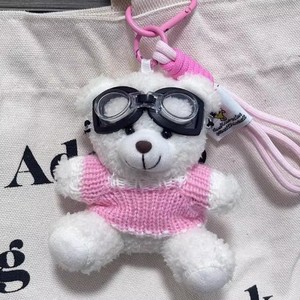 En gros, Mini porte-clés ours pilote en peluche créatif et mignon avec <span class=keywords><strong>pull</strong></span>, design cœur, pendentif de sac et ornement suspendu, idéal comme cadeau - Product Image 3