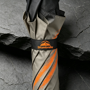 Paraguas de alta calidad con mango curvo y botón automático, paraguas de lujo premium con posibilidad de imprimir el logotipo en la correa. - Product Image 3