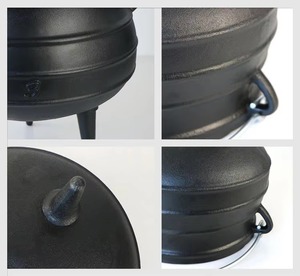 Olla <span class=keywords><strong>de</strong></span> <span class=keywords><strong>hierro</strong></span> fundido Shengri, olla <span class=keywords><strong>de</strong></span> tres patas, horno holandés, olla para cocinar al aire libre, tapa para olla, utensilios <span class=keywords><strong>de</strong></span> cocina africanos para guisos y sopas - Product Image 4