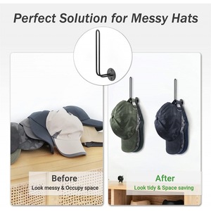 L-Shaped Metal Wire Rack Rectangle Wall <b>Hanging</b> Hat <b>Bracket</b> For Baseball Cap Storage - Product Image 2