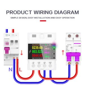 Công Tắc Thông Minh Đường Ray Din WIFI Tuya AT4PW 100A Điều Khiển Từ Xa AC 220V 110V Công Suất Kỹ Thuật Số Vôn Kế Hệ Số Kwh - Product Image 4