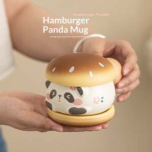Tasse à café en céramique en forme de hamburger, tasse à boire personnelle pour la maison et le bureau, cadeau pour femmes - Product Image 1